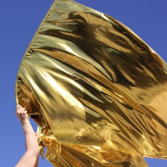 Refiner's Fire 14K Gold Flowy Worship Banner Praise Flags Set of 2 Superflex Rod - Picture 4 of 7